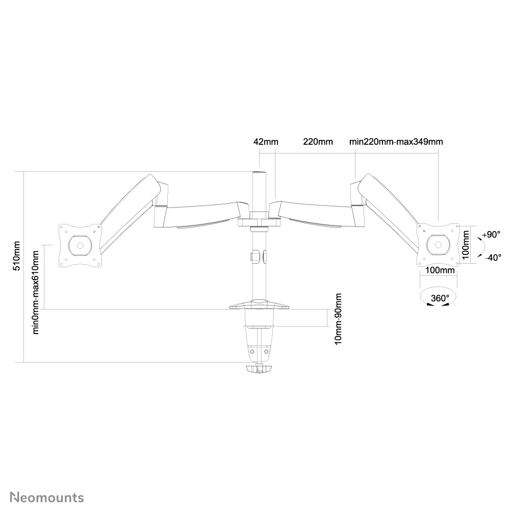Soporte de escritorio Neomounts para monitor
